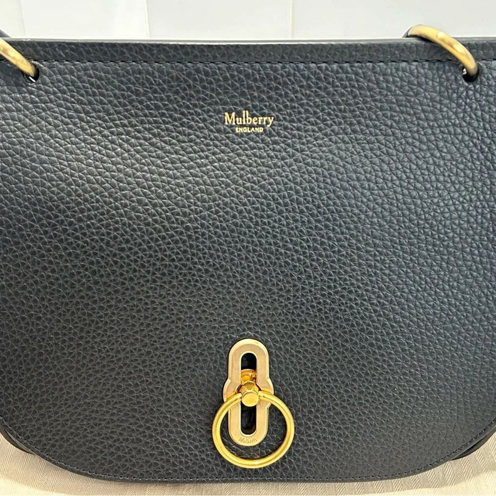 Mulberry Amberly Medium Satchel Black w/Gold Hardware EUC - Picture 2 of 15